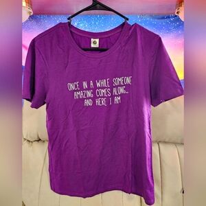 Purple Funny Shirt L New